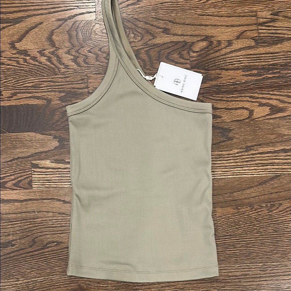 Anine Bing Green Asymmetrical Tank Top